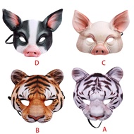 R* Halloween Unisex 3D Tiger Pig Animal Half Face Eye  Festival Masquerade Party Fancy Cosplay Costu