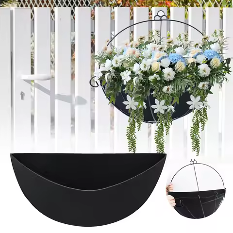 3pcs Half Round Planter Hanging Basket Strong Load Bearing Plant Basket Decoration Hanging Basket Li