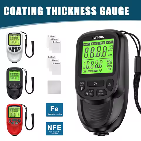 HW-400S/HW-300PRO Coating Thickness Gauge 0.1micron/0-2000 Car Paint Film Thickness Tester Measuring