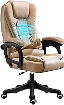 OZCULT Arm Chair Executive Office Chair Executive Computer Desk Chair Bonded Leather Latex Pad, Lumbar Support Padded Armrest Ergonomic Task Managerial Chair for Office, Gaming (Color : Black)