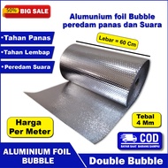 1 Meter 60cm Aluminium Foil Bubble Double Side Peredam Panas Suara Hujan Atap Genteng Rumah Dan Pabr