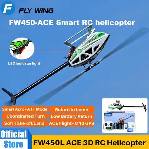 FLYWING FW450 V3 RC helicopter ACE Flight Controller FW450L V3 Smart Acro FBL Gyro Helicopter Brushl