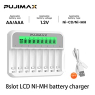 PUJIMAX battery charger AAA/AA battery NI-MH battery rechargeable battery 8slot Mixed Charging
