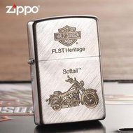官方zippo打火機zipoo深雕哈雷摩托防風煤定製刻字男士送禮