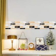1 Roll PVC Self-Adhesive Marble Mosaic Wall Border Wallpaper, Removable 3D Thick Vinyl Wall Sticker 
