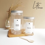 Aesthetic Kitchen Spice Jar 800ml & 1000ml SILVER CAP