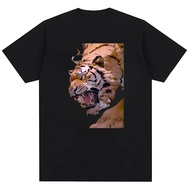 Japanese Animal Japanese Tiger Asian Retro 80s Style Men's Fashion Cotton T-shirt
