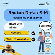 Airalo Bhutan eSIM Data Roaming | Topup Available | QR Code via Email - Powered by Mobimatter