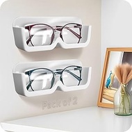 LIVINGBASICS 2 Pieces Specs Holder Wall Mounted/Sunglasses Display Case with Adhesive Sticker/ No-Dr