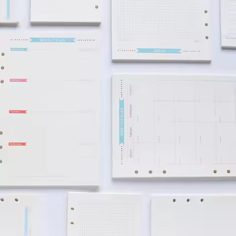 40Sheets A5 Size 6-Hole Paper Refills Lined Heavy-Duty Paper for Spiral Notebook Journal Binder Refi