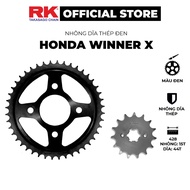 RK Takasago chain sprocket for Winner X motorbike, material: Black plated steel, Sprocket thickness: