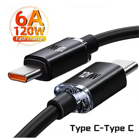 Premium 6A 120W PD Type C Cable Fast Charging High Speed USB-C Data Cord for POCO Xiaomi Samsung iPh
