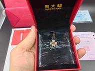 周大福 18K玫瑰金au750四葉草頸鏈
