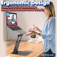 Laptop Stand, Ergonomic Aluminum Standing Laptop Mount Computer Stand for Desk, Sturdy Laptop Riser Notebook Stand