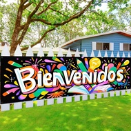 1pc (17*78 Inch/45*200cm) Polyester Material Spanish Back To School Theme Hanging Banner Decor, 2D D