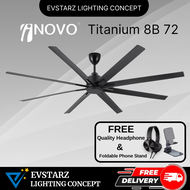 REGAIR INOVO Titanium 72 inches 8 Blades DC Remote Ceiling Fan