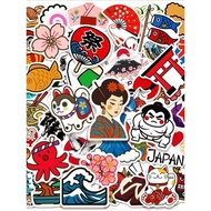 50 Japanese Cultural Element Stickers - Unique Travel Luggage, Phone & Skateboard Decals