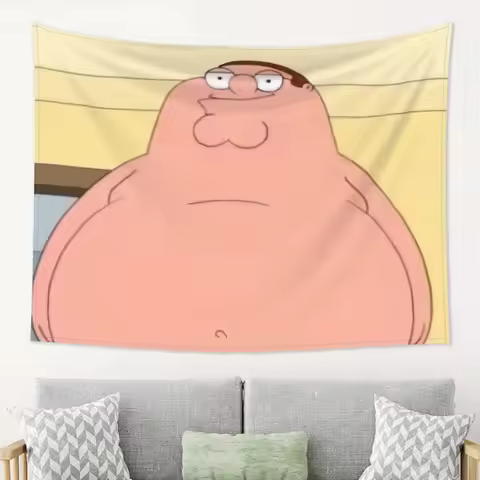 VIKAMA Funny Cartoon Tapestry Featuring Iconic Peter Griffin Ideal for Home Decoration and Playful A