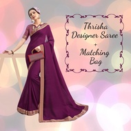 Deepavali Special Thrisha Designer Saree+Matching Clutch Bag/Indian Wear/ Diwali/Thrisha 26675