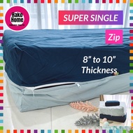 10" (26cm) HUGS- DUO COLOR 10" SUPER SINGLE Cadar Bujang Berzip Mattress Zip Cover  Sarung Tilam Ber