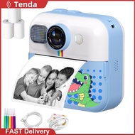 Kids Mini Instant Print Camera 2.4 Inch Screen Children Camera with 3 Rolls Print Paper Thermal Prin