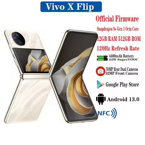 Original Office New Vivo X Flip 5G Smartphone 6.74" 120Hz Android 13 Snapdragon 8+ Gen 1 Octa Core 5