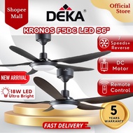 DEKA F5DC LED 56" 7 Speed 5 Blades DC Motor Remote Control Ceiling Fan with Light (DEKA DR20L UPGRADED Model)