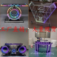 Bar KTV Luminous Mobile DJ Console Party Room Stainless Steel DJ Table Mixing Console Acrylic DJ Cus