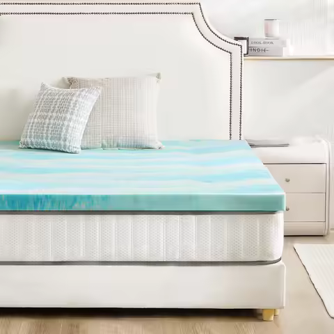 JHK 2-3 Inch Memory Foam Mattress Topper Queen Size Thick Gel Cooling Mattress Soft and Breathable B