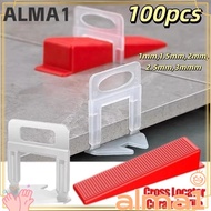 ALMA 100pcs Tile Spacers, Thickened DIY Ceramic Leveler,  Clamp Reusable Professional Locator Spacer
