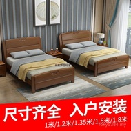 Simple Double Bed 1.35m Rental Bed Single Bed Wooden Bed 1.2m Children's Bed 1.8m Rental ZAK8