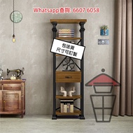 CB155 復古鐵藝多層座地層架(松木) 金屬支架+實木板材 Loft Classic Metal Frame Rack 客廳飯廳書房皆宜 書架/陳列架/置物架/收納架/展示架 深35cm 高180c