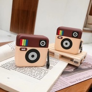 Soft case Silikon anti Jatuh Desain Kamera Polaroid Untuk Airpods 1 2