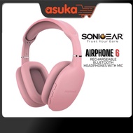 SonicGear AirPhone 6 Rechargeable Bluetooth Headphones With Mic | Up to 10 Hours PlayTime | 1 Year W