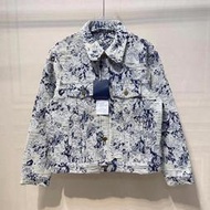 『RP精品』LV 2022FW 花卉系列 水洗藍 海浪 老花 刺繡 牛仔外套  夾克