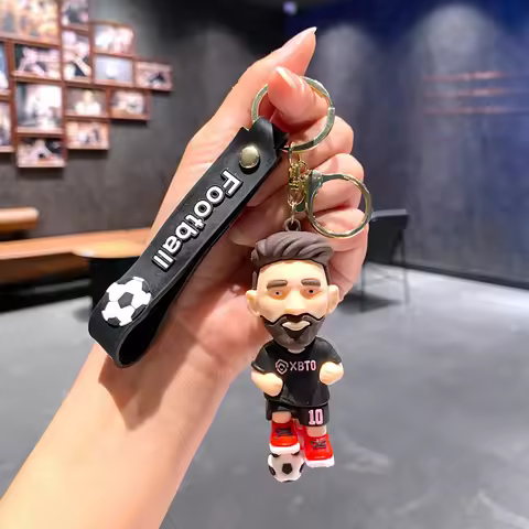 keychain cr7 Football Star Mbappe Messi Haaland Figurine Cristiano Ronaldo Keychain Pendant Handbag