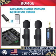 BOMGE K35 Wireless Lavalier Bluetooth Lapel Microphone Mini mic Untuk Telefon PC Telefon Pintar Tele