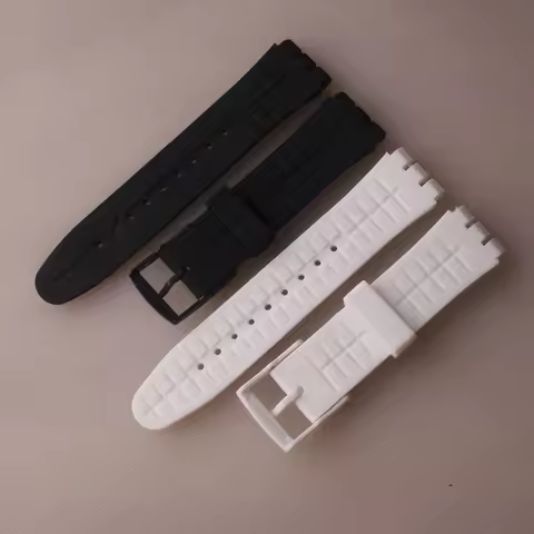 High-Quality Silicone Strap Watchband Special 24mm Lug 21mm For Swatch Mechanical Watch Series Acces