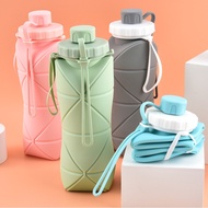 600ml Folding Silicone Water Bottle Sports Outdoor Travel Portable Water Cup Running Riding Camping Hiking Kettle