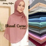 Shawl Heavy Chiffon 2 meter Curve Endcurve Shawl Labuh