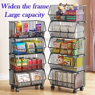 ⚡COD⚡kitchen organizer storage rack with wheels Bath restaurant organizer shelf rack/1/2/3/4/5 layer