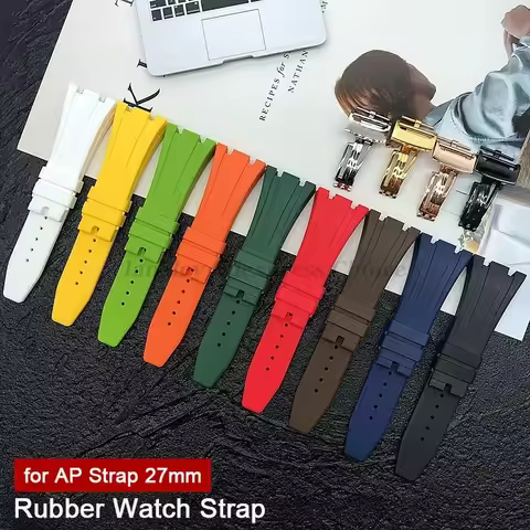 26mm 27mm Rubber Watchband Strap For AP 15400 26470 15703 Soft Silicone Diving Bracelet for Casioak 