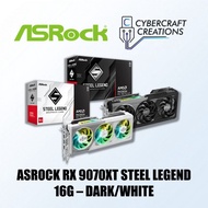 ASROCK RX 9070XT Steel Legend 16G – Dark/WHITE (ASR-90-GA5VZZ-00UANF/ASR-90-GA5VZZ-00UANF) 9070 XT