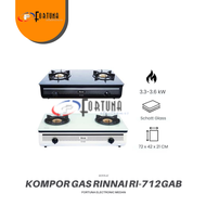 KOMPOR GAS RINNAI RI712GA (B) (W) KOMPOR GAS 2 TUNGKU KACA SCHOTT GLASS RI712GAB || MEDAN