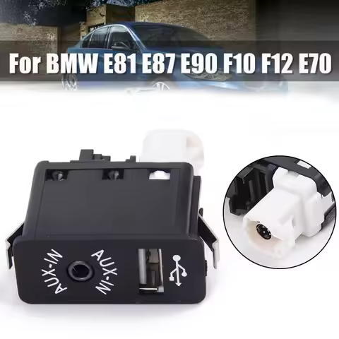 USB AUX Input Socket Switch For BMW E81 E87 E90 F10 F12 E70 E82 F10 84109237653 Interior Part USB AU