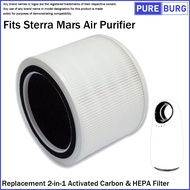 Fits Sterra Mars Air Purifier Replacement 2-in-1 Activated Carbon &amp; HEPA Filter