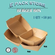 Burger Box Tebal Paper Box  Food Packaging Kraft Paper Burger Brown Burger Box