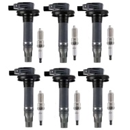 Ignition Coil & Spark Plug Set 6PCS for Ford F-150 Explorer Edge Mustang 3.5L V6 OE UF553 UF595 DG52