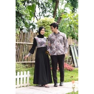 Set 2 IN 1 Pakaian Couple Jubah + Kameja Sedondon Sepasang Suami-isteri  Muslim Women Mens Dress T-s