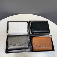 【FREE BOX】CN02 Huxley Metallic-Accent Front Flap Wallet Womens Dompet wanita Beg duit perempuan Harg